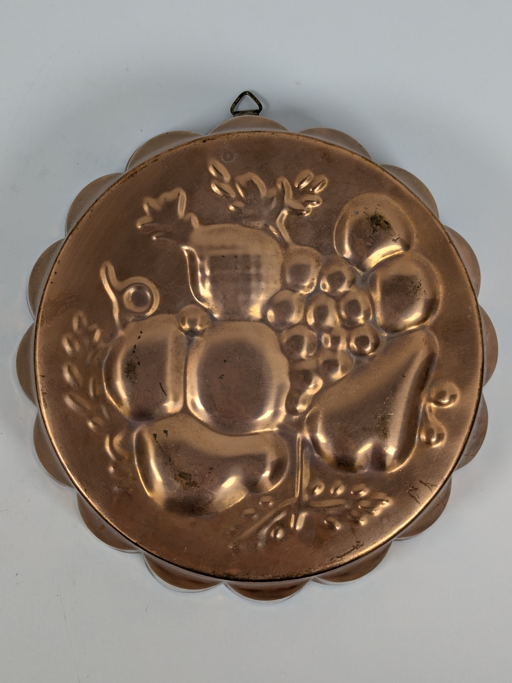 Vintage Benjamin & Medwin DOURO Copper Fruit Mold Tin Lined Made Korea 8"